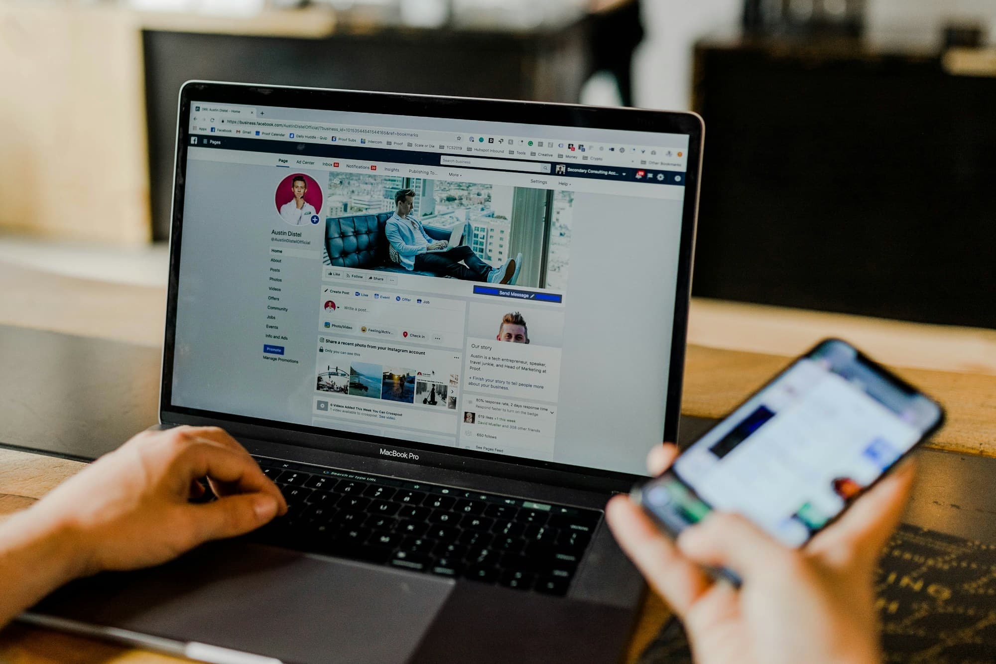 Over-shoulder business platform use
